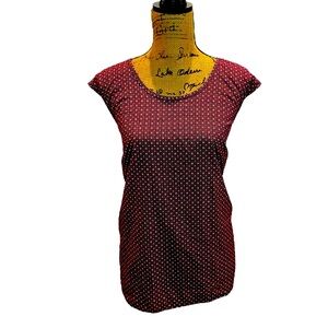 Merona Red, Purple, Black and White Sleeveless Print Blouse